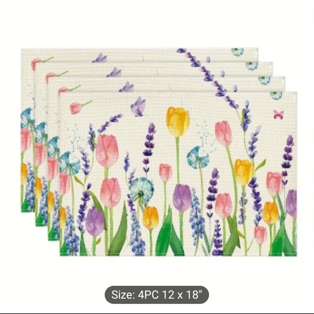Floral Garden Placemats Set